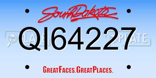 QI64227 South Dakota License Plate