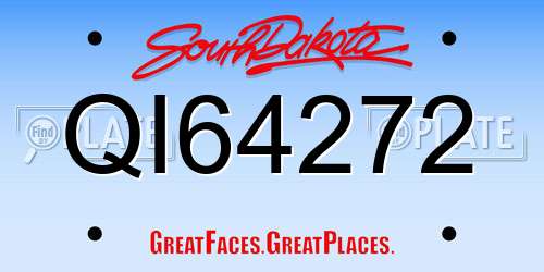 QI64272 South Dakota License Plate