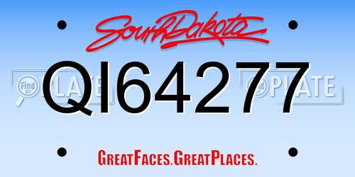 QI64277 South Dakota License Plate