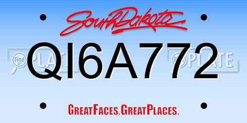QI6A772 South Dakota License Plate