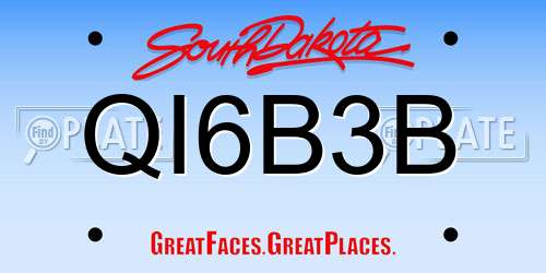 QI6B3B South Dakota License Plate