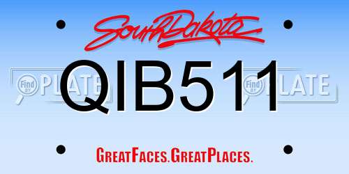 QIB511 South Dakota License Plate
