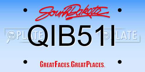 QIB51I South Dakota License Plate