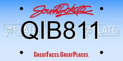 QIB811 South Dakota License Plate