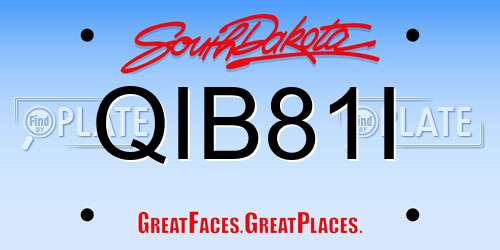 QIB81I South Dakota License Plate