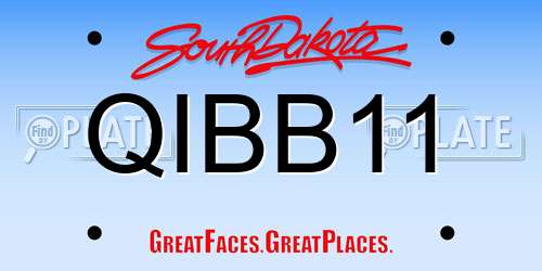 QIBB11 South Dakota License Plate
