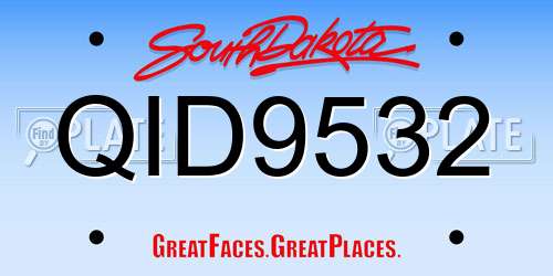 QID9532 South Dakota License Plate