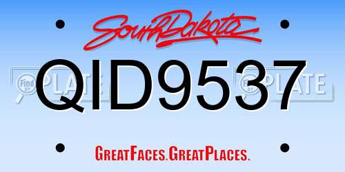 QID9537 South Dakota License Plate
