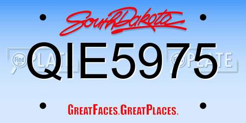 QIE5975 South Dakota License Plate