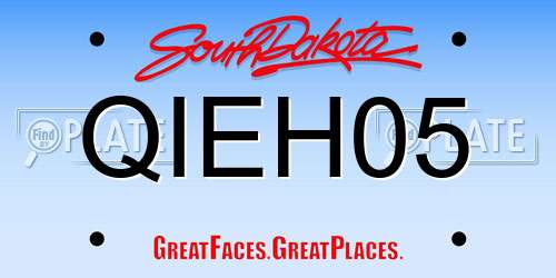 QIEH05 South Dakota License Plate