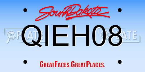 QIEH08 South Dakota License Plate
