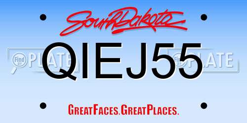 QIEJ55 South Dakota License Plate
