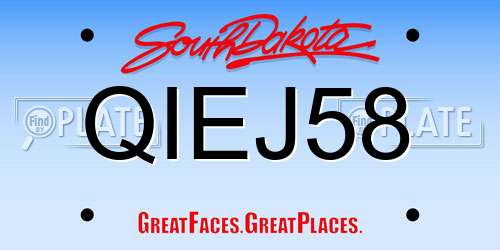 QIEJ58 South Dakota License Plate