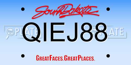 QIEJ88 South Dakota License Plate