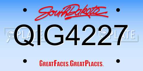 QIG4227 South Dakota License Plate