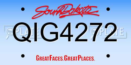 QIG4272 South Dakota License Plate