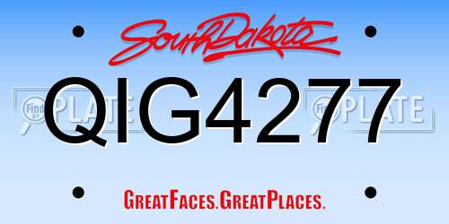 QIG4277 South Dakota License Plate