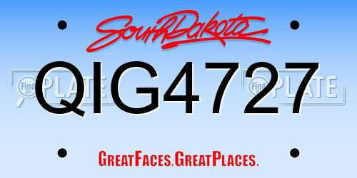 QIG4727 South Dakota License Plate