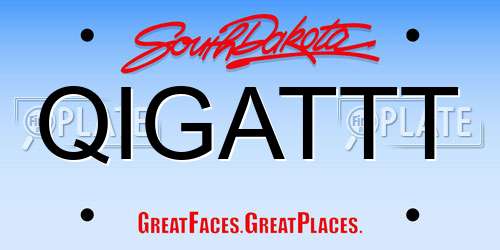 QIGATTT South Dakota License Plate