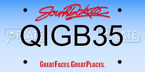 QIGB35 South Dakota License Plate