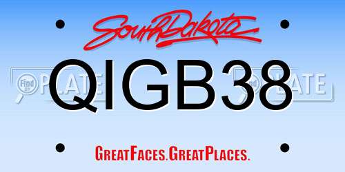 QIGB38 South Dakota License Plate