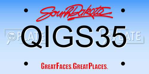 QIGS35 South Dakota License Plate