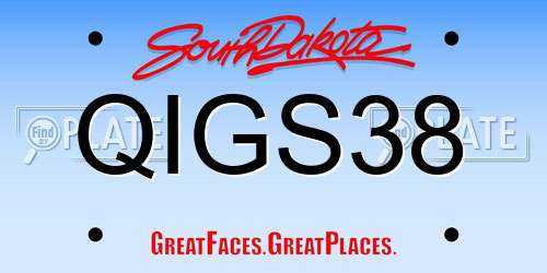 QIGS38 South Dakota License Plate