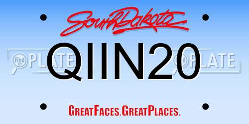 QIIN20 South Dakota License Plate