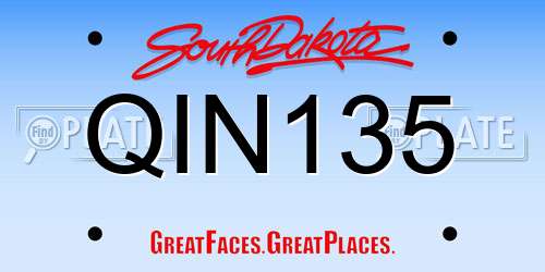 QIN135 South Dakota License Plate