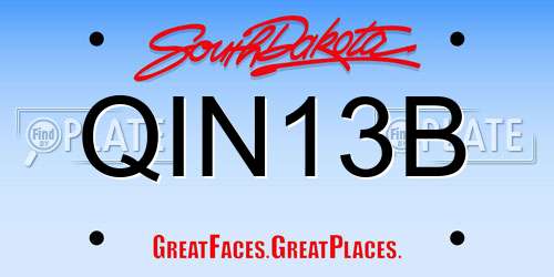 QIN13B South Dakota License Plate