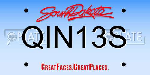 QIN13S South Dakota License Plate