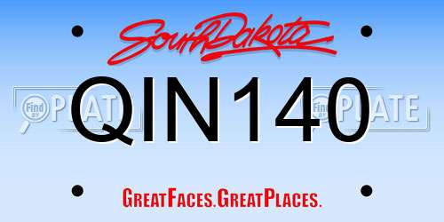 QIN140 South Dakota License Plate