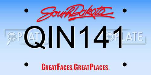 QIN141 South Dakota License Plate