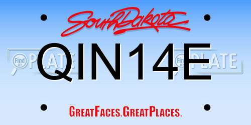 QIN14E South Dakota License Plate