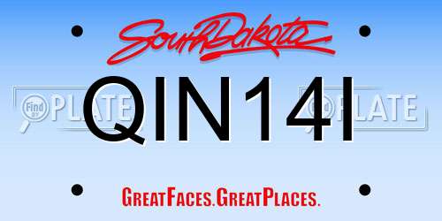 QIN14I South Dakota License Plate