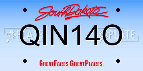 QIN14O South Dakota License Plate