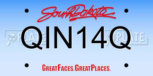 QIN14Q South Dakota License Plate