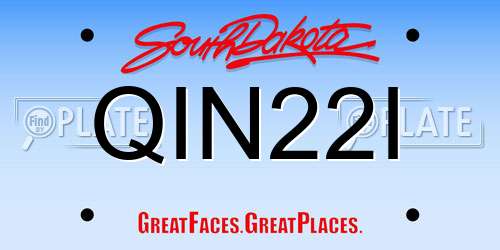 QIN22I South Dakota License Plate