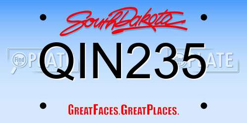 QIN235 South Dakota License Plate