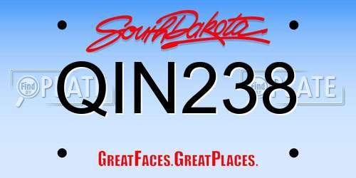 QIN238 South Dakota License Plate