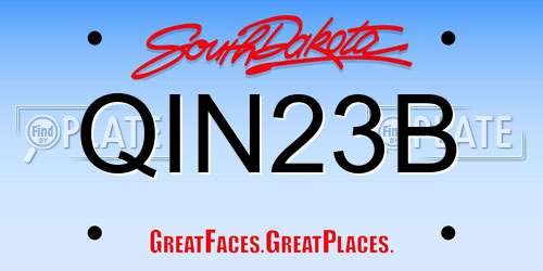 QIN23B South Dakota License Plate