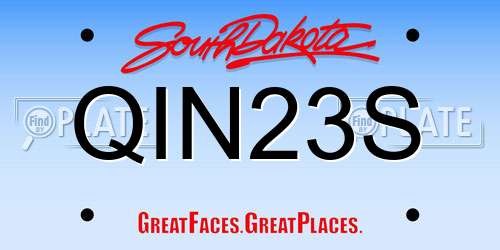 QIN23S South Dakota License Plate