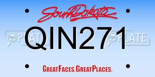 QIN271 South Dakota License Plate