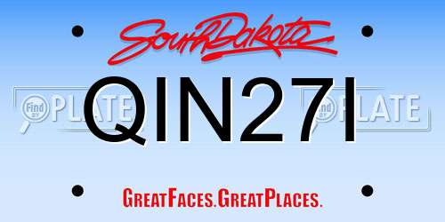 QIN27I South Dakota License Plate