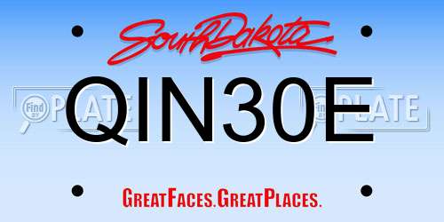 QIN30E South Dakota License Plate