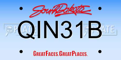 QIN31B South Dakota License Plate