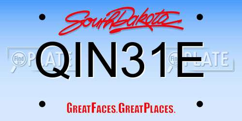 QIN31E South Dakota License Plate