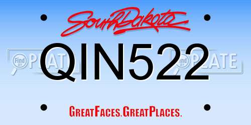 QIN522 South Dakota License Plate