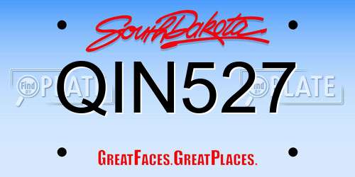 QIN527 South Dakota License Plate