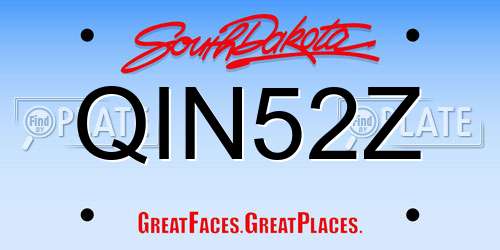 QIN52Z South Dakota License Plate
